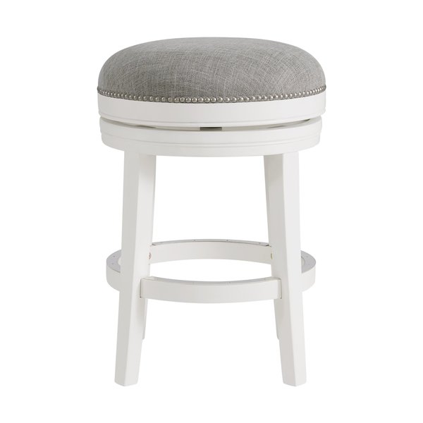 Alaterre Furniture Clara Swivel Counter Height Stool, White ANCL03FDC